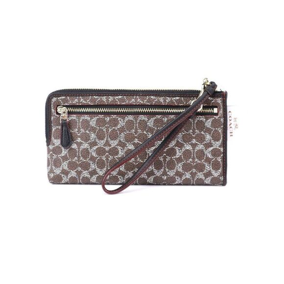 NEW Coach Signature L-Zip Wallet in Saddle Black - Picture 6 of 9